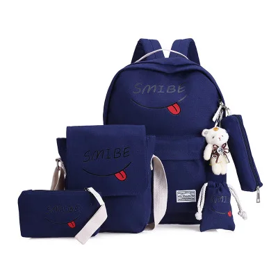 

Children canvas School Bag Girls Kids Satchel Primary backpack set 3 pcs kids school Backpack schoolbag kids Mochila Infantil