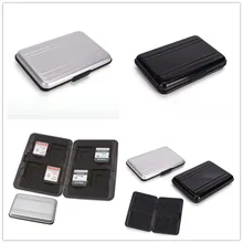 8 x чехол для хранения карт памяти SD Micro, черный жесткий футляр для переноски, черный алюминий