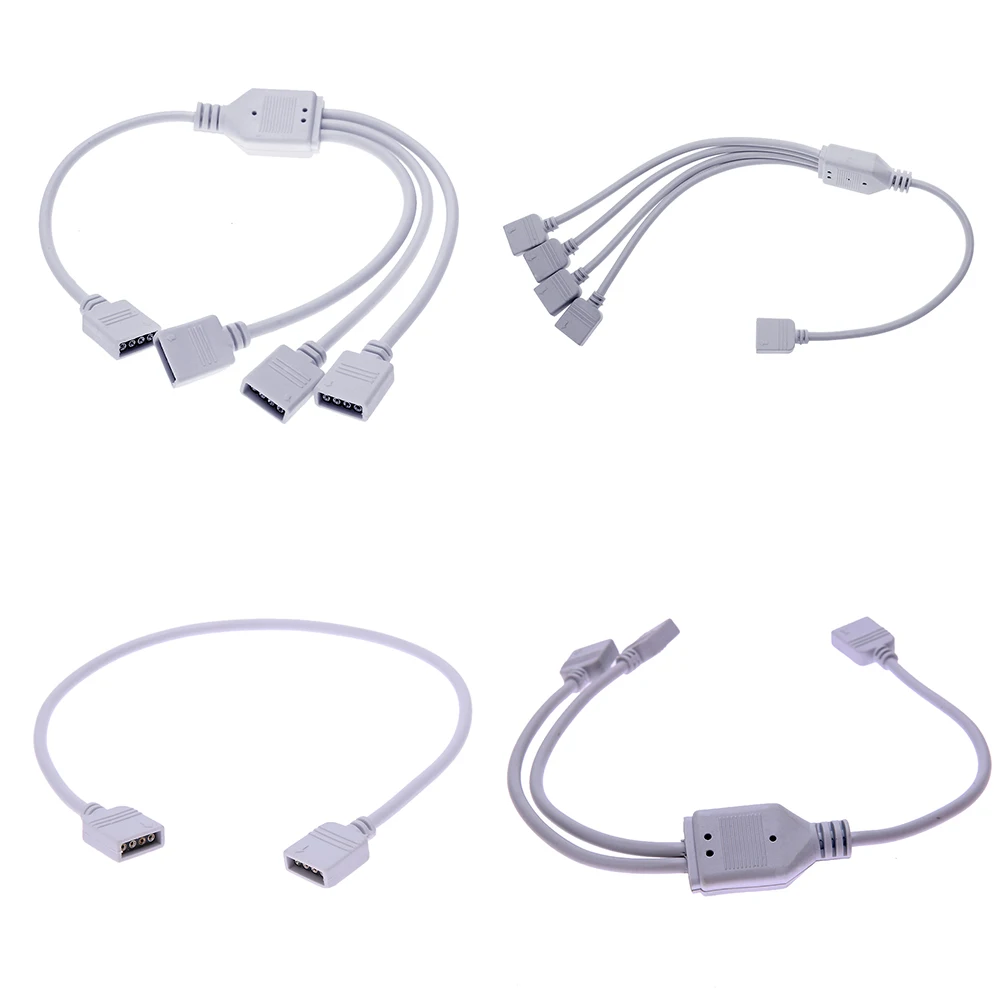 Strip Accessories 1 to 4 Female Connector Splitter LED RGB Strips extension Cable with 4 pin connector For 3528 5050 LED Strips