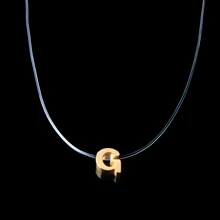 Она Вейер нержавеющая сталь невидимая цепь ожерелье chocker neckless колье ожерелье с кулоном и буквой Женщины цепи золотой ошейник