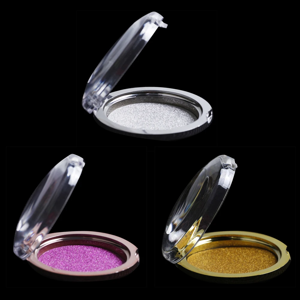 

6pcs professional Eyelashes Box Care Storage for False Mink Lashes Plastic Magnetic Glitter False Eyelashes Round Empty Storager