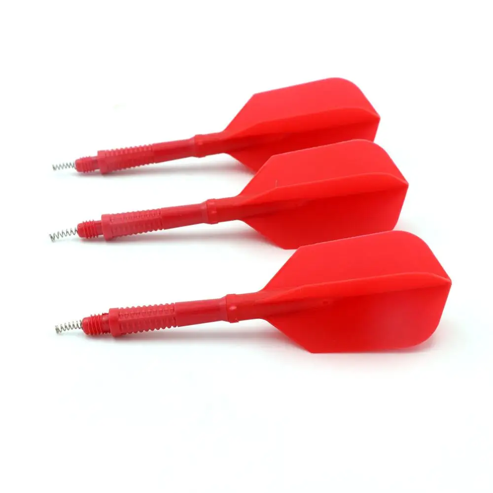 CUESOUL 3 Pieces KOFF AK6 Dart Stem with AK4 Moulded Dart Flights,Red Dart Flight Slim Shape