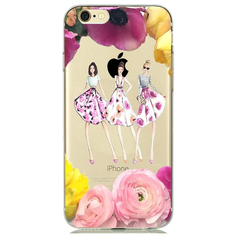 Fashion illustration Shopping Modern Girls Ladys Dress Case for coque iphone 8 7 6S 5 5SE Silicone Cases Cartoon Cover Capinhas Fashion illustration Shopping Modern Girls Ladys Dress Case for coque iphone 8 7 6S 5 5SE Silicone Cases Cartoon Cover Capinhas