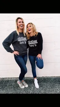 

Spring Long Sleeve Outfits Clothes Bro's Crewneck Letter Graphics Harajuku Sweatshirt Women Hipster Cotton Tops Jumper tumber