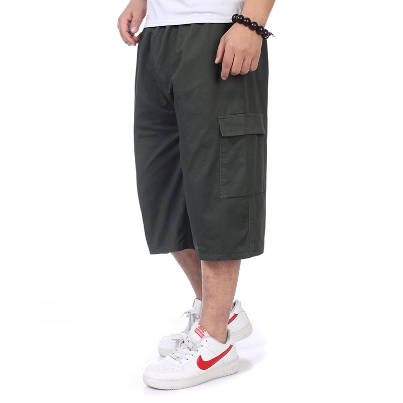 

Man Casual Short Pant Beige Khaki Plain Color Loose Fitting Comfort Shorts Men Leisure Elastic Band Waist Design Bottoms Summer