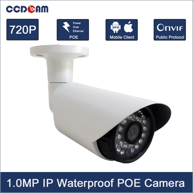 

CCDCAM HD 720P CCTV System IR Night Vision P2P Security Mini IP Camera Onvif POE Outdoor