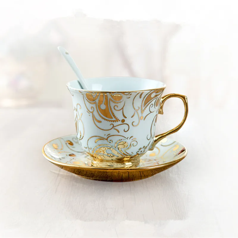 XING KILO Coffee cups Colorful gold ceramic cups Couple models Gold high-grade coffee cups and saucers Tea cups and spoons XING KILO Coffee cups Colorful gold ceramic cups Couple models Gold high-grade coffee cups and saucers Tea cups and spoons