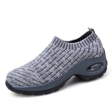 JIANBUDAN дышащие легкие женские кроссовки уличные повседневные сетчатые кроссовки для бега удобная женская обувь носки обувь Размер 36-42 - Цвет: gray