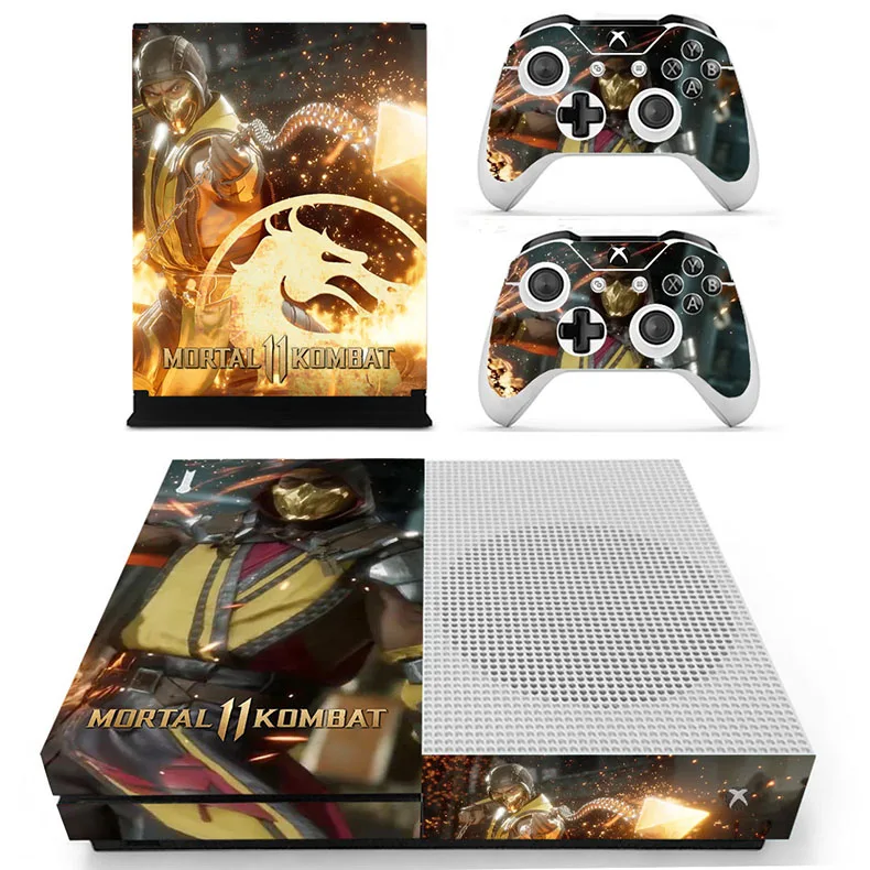 Mortal Kombat 11 One S Наклейка s для Xbox One S Наклейка для кожи vinilo pegatina для Xbox one тонкая консоль и два контроллера