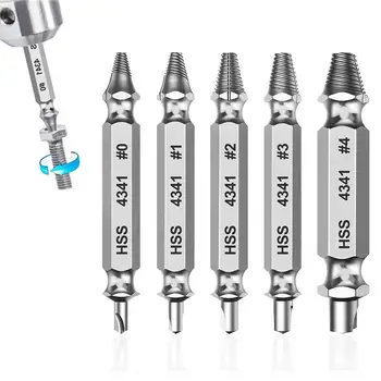 

5pcs/pack Double Side Damaged Screw Extractor Drill Bit Out Remover Bolt Stud Tool Remove Damaged Screws Slip Teeth Screwdriver