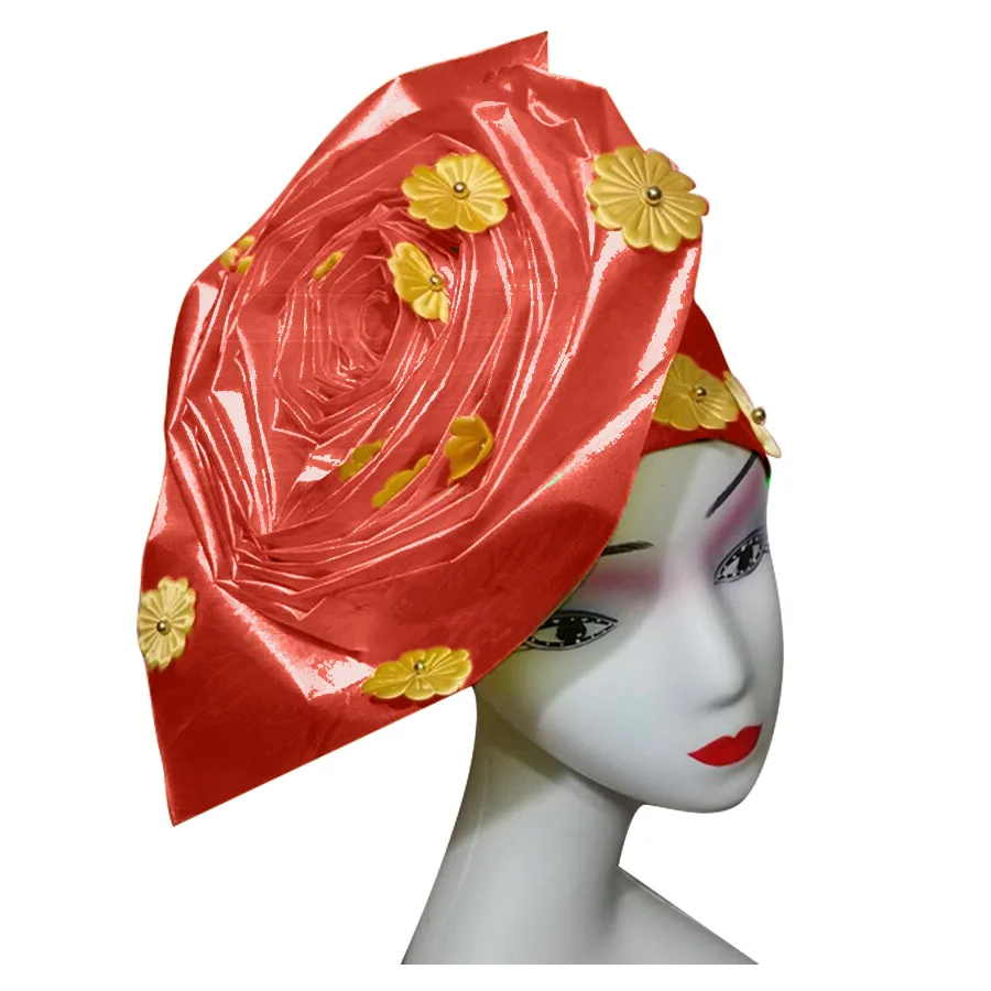 Auto gele nigerian gele headtie already made auto hele turban cap african aso ebi aso oke headtie 2018 (1)