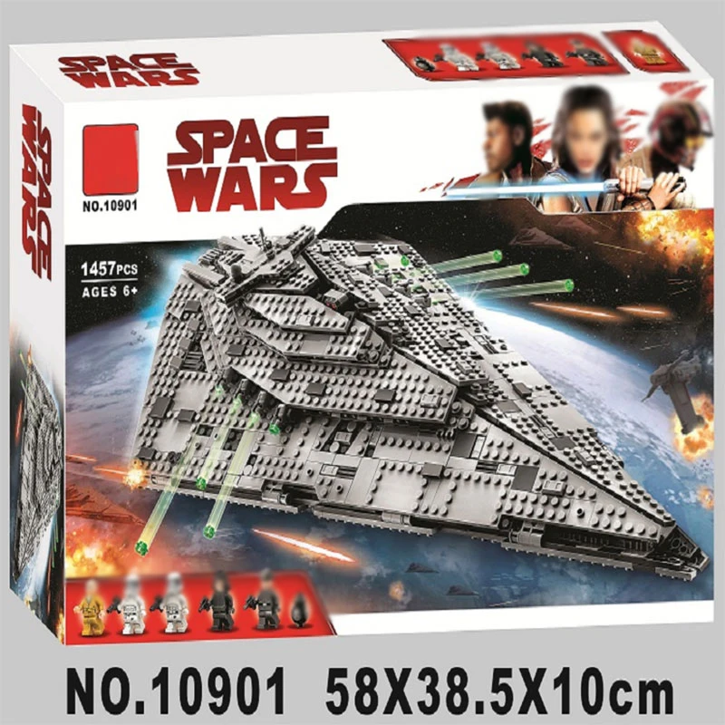 

10901 First Order Star Destroyer Model Compatible Legoingly Star Plan 75190 Building Blocks Bricks Educational Toys 1457Pcs