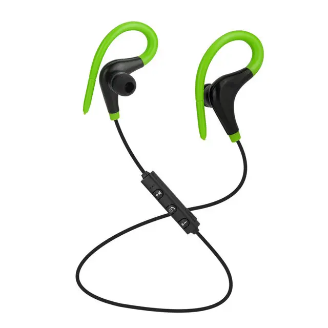 BT-1 Спортивные Беспроводные Bluetooth наушники, стерео гарнитура, ушные крючки, водонепроницаемые Hi-Fi наушники-вкладыши с микрофоном для iPhone, Android - Цвет: green