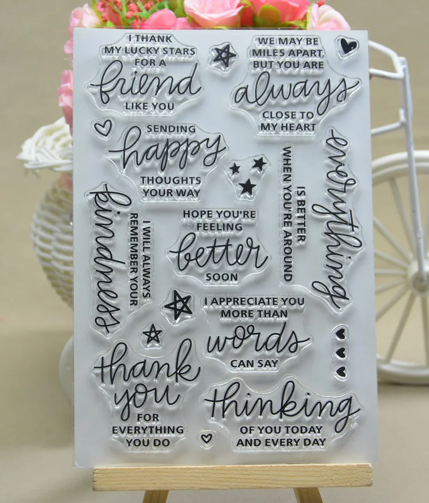

Common words 5 stamp Clear Stamp for Scrapbooking Transparent Silicone Rubber DIY Photo Album Decor p90