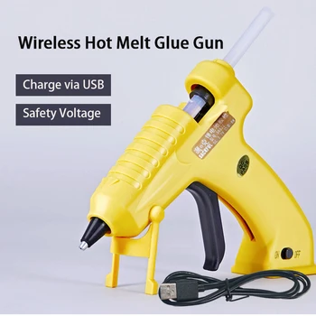 

Wireless Battery Glue Gun 3.6V 8W USB Cord Rechargeable Mini Electric Hot Melt Glue Gun with Lithium Battery for 7mm Glue Sticks