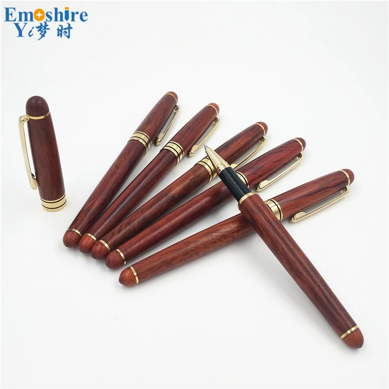 Emoshire Safflower pear pen set wooden stationery three - piece red wood pen suit Yiwu spot 1 from the grant (1)