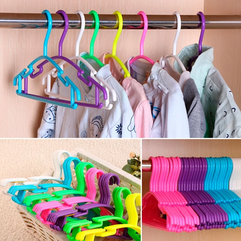 

Non Slip Plastic Kids Plastic Coat Hangers Child Baby Clothes Stands Multi Color