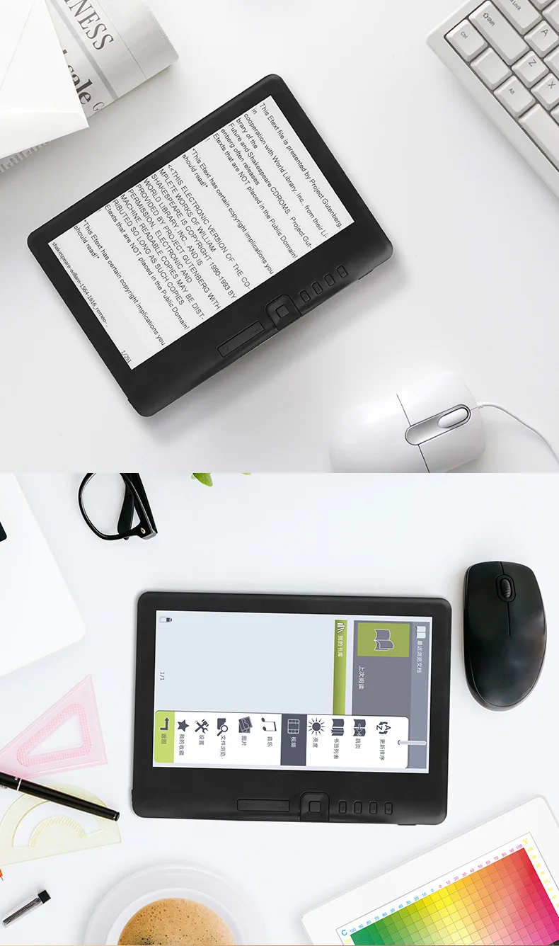 ELECTSHONG 8 Гб электронная книга смарт с 7 дюймов HD экран цифровая электронная книга+ видео+ MP3 музыкальный плеер цветной экран