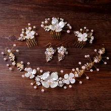 TUANMING New Trendy Jewelry Handmade Pearl Hair Comb Headbands For Bride Hair Accessories Fashion Bijoux Tiara Jewelry
