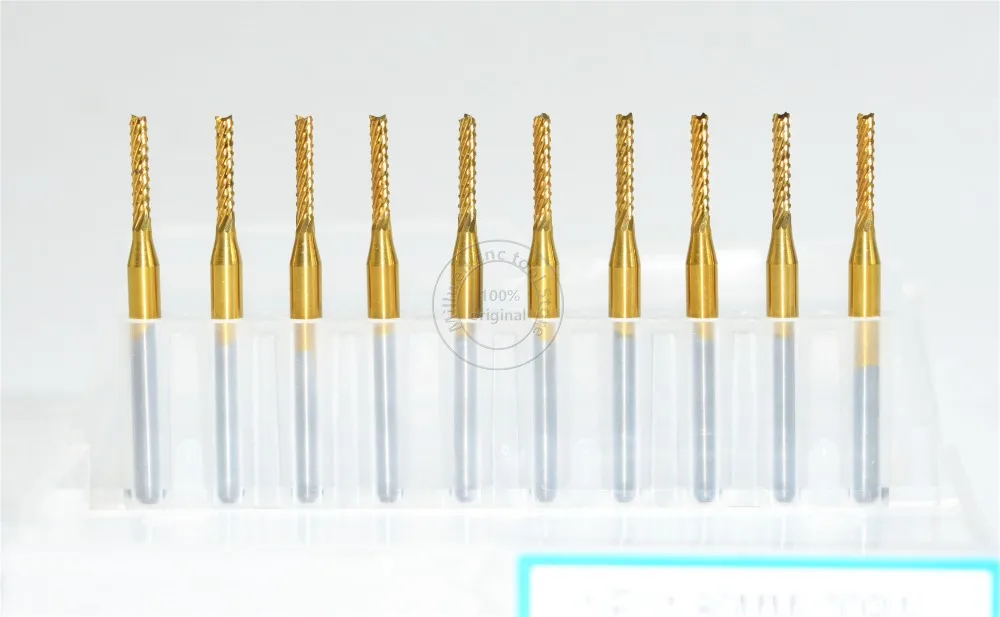 10 шт.-3,175 мм(1/8 '')* 1,8 мм, ЧПУ PCB бит, микро ПХД доска Концевая мельница, Оловянное покрытие вольфрамовой стали CNC инструмент, плавное удаление чипа