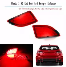 CYAN SOIL BAY Rear Bumper Reflector LED Brake Tail Fog Backup Light 2013-up For Mazda3 Mazda 3 Axela BM 5D
