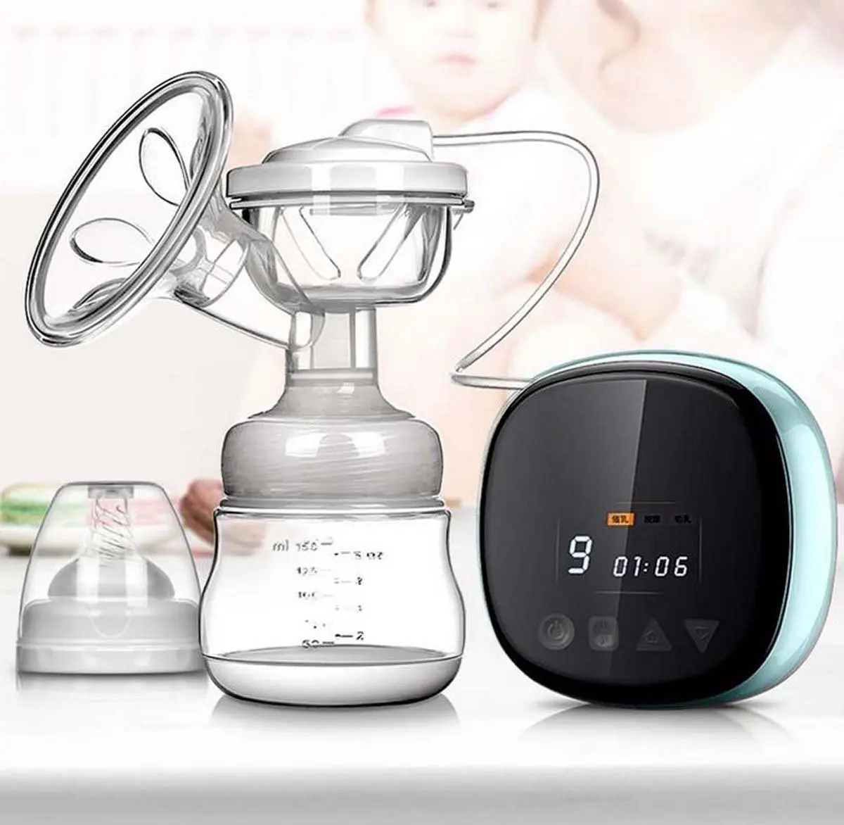 

2019 Baby Products Intelligent LCD Electric Breast Pumps Breastfeeding Painless Electric Breast Pump with Milk Bottle