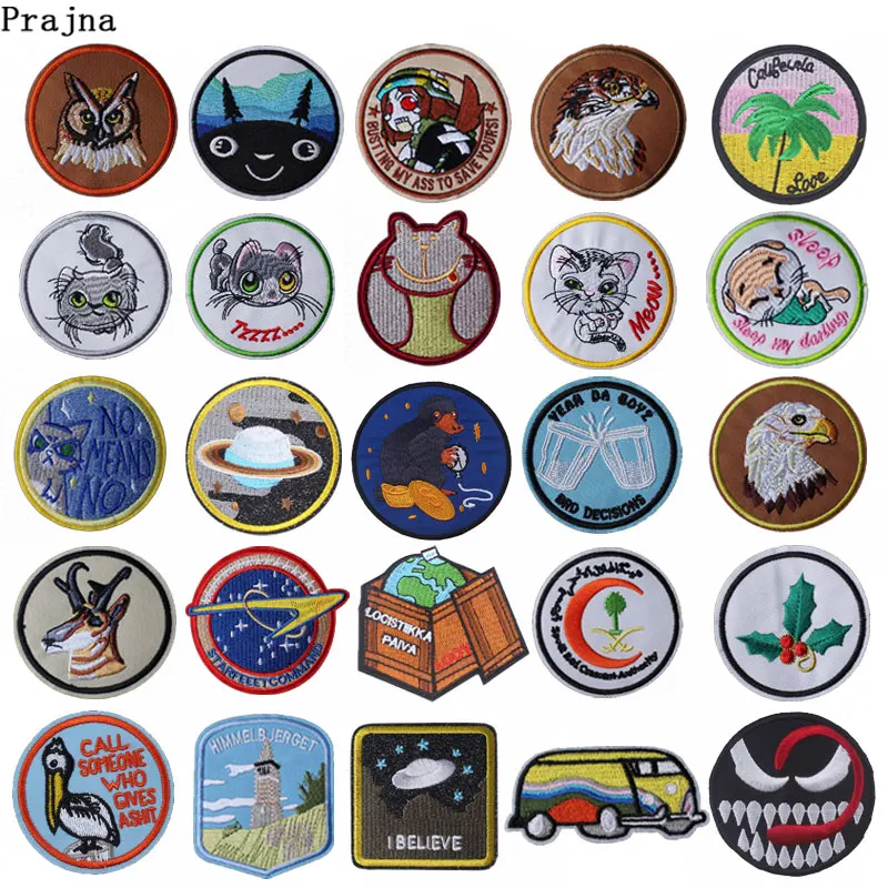 

Prajna Fantastic Beasts Niffler Patches For Clothing Venom Mask Embroidered Patch Cat Dinosaur Badge Parches For Clothes DIY F
