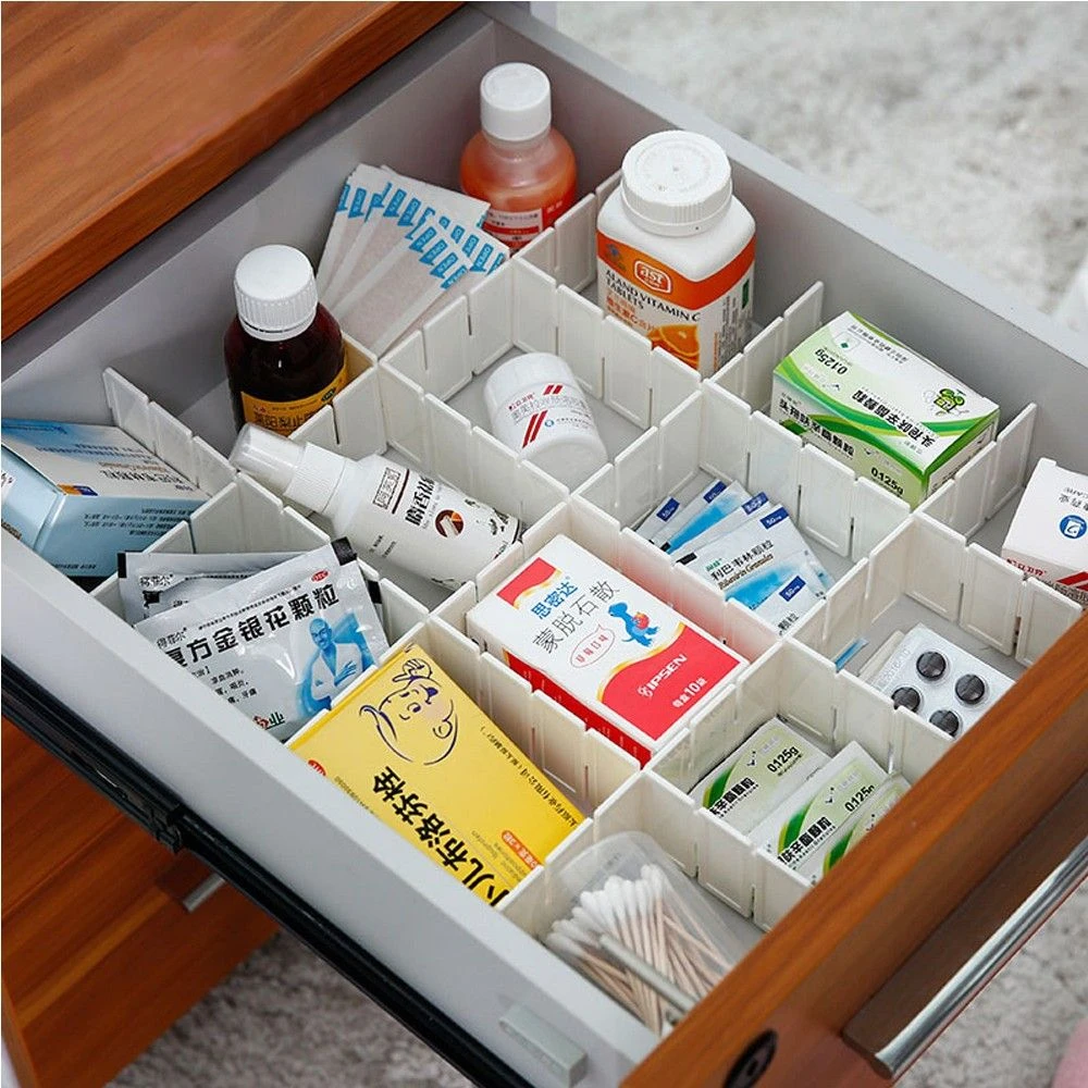 Separador de cajones para el hogar, divisora de plástico blanco para ropa interior, organizador de almacenamiento para el hogar, 3 de almacenamiento| - AliExpress