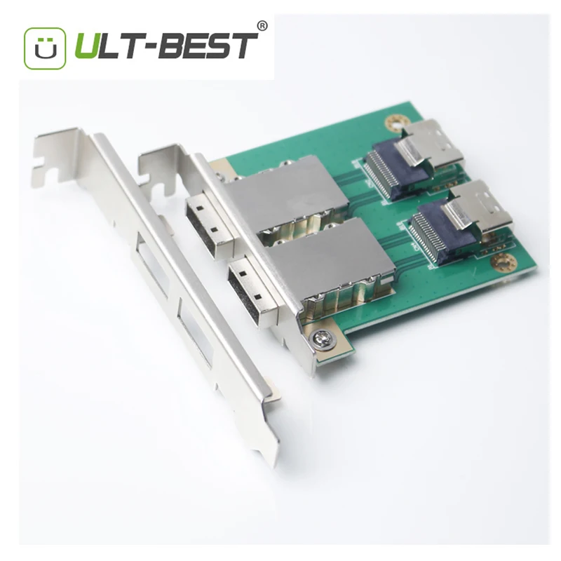 Ult-best Двойной 2-портовый Mini SAS 26Pin SFF-8088 To 36P SFF-8087 адаптер в PCI слот профиль Монтажный