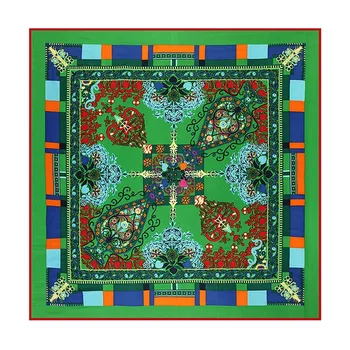 

130cm*130cm Russia Scarf Big Size Silk Square Scarf Women Fashion Brand High Quality Imitated Silk Spain Scarves Shawl
