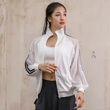 Новости облегающие женская спортивная куртка быстросохнущая с длинными рукавами бег толстовка ткань фитнес куртка на молнии Верхняя одежда для