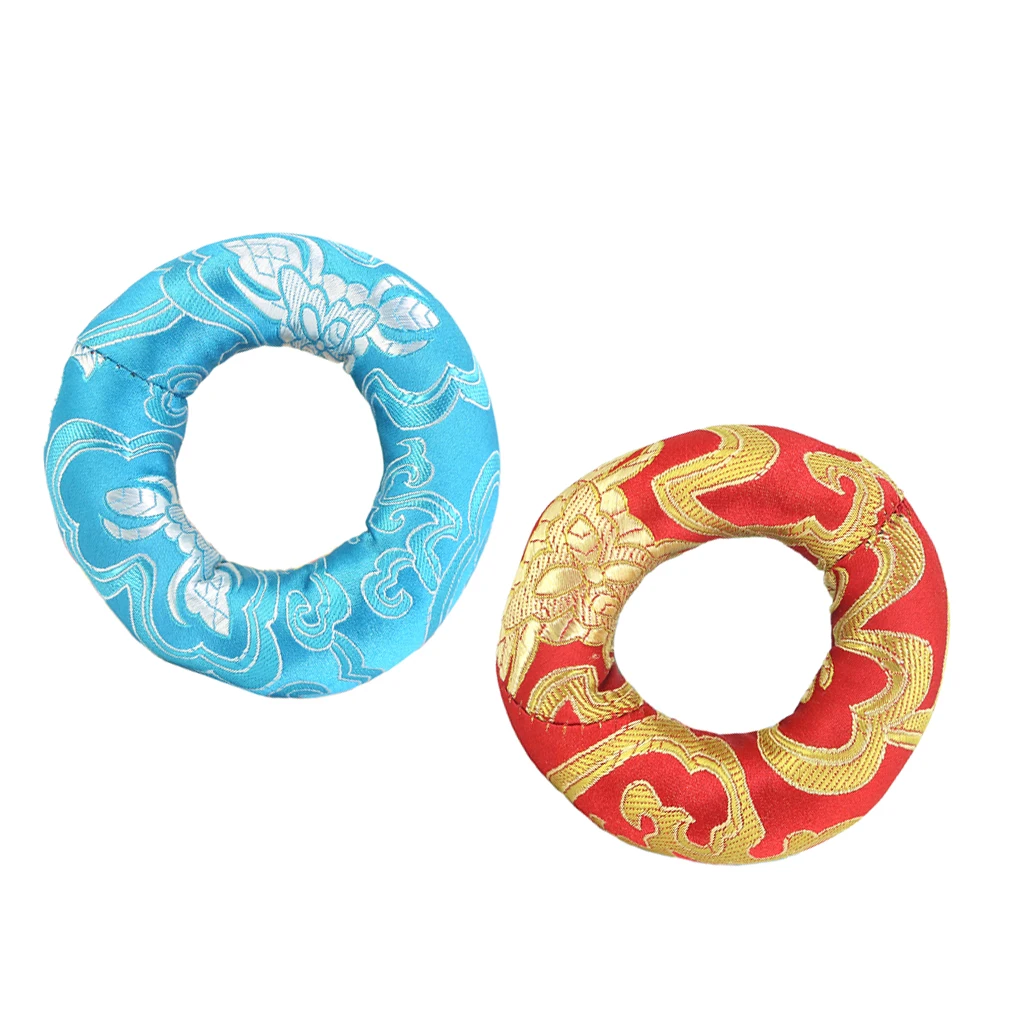

3/4'' Handmade Silk Brocade Round Meditation Singing Bowl Cushions Pillows Nepal Singing Bowl Cushion For Meditation Yoga