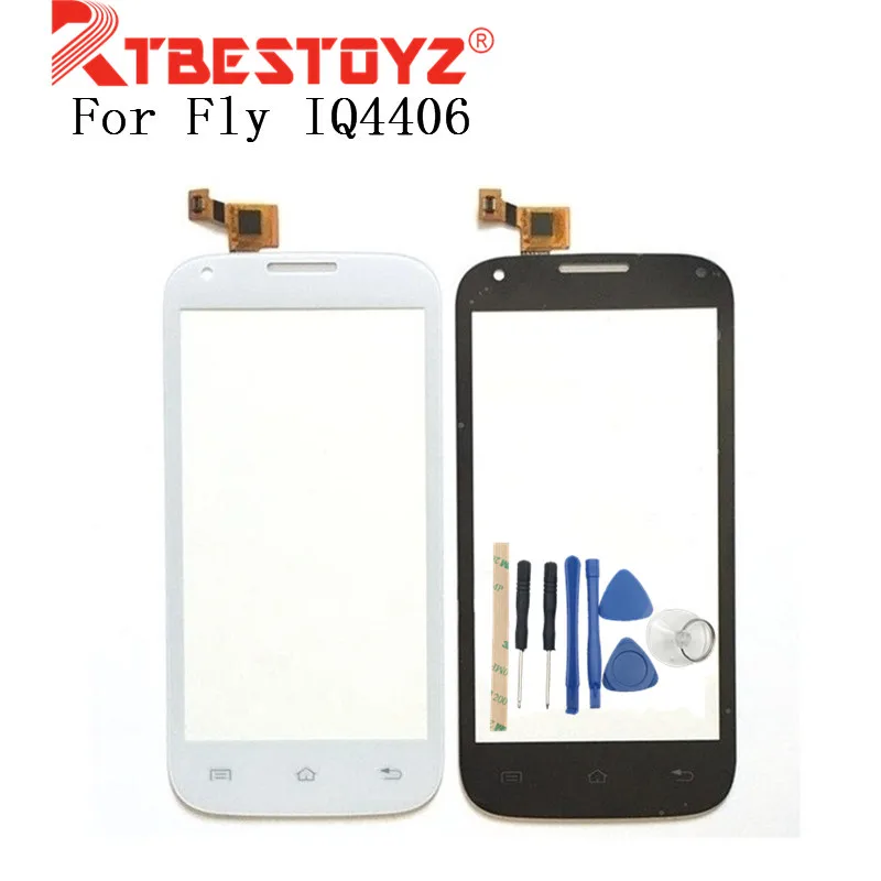

RTBESTOYZ 4.5'' Mobile Phone Touch Panel Touchscreen For Fly IQ4406 IQ 4406 Touch Screen Glass Digitizer Front Touch Panel+tools
