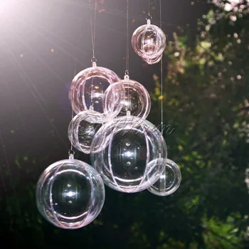 

10pcs 100mm Transparent Acrylic Ball Wedding Party Home Decoration Fillable Ornament Sphere Wedding Favors and Gifts Box