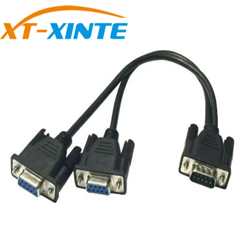 

DB9 9Pin 1 to2 Rs232 Serial Cable Splitter Directly Connected COM 2 in 1 Data Cable Male to Female for Cash Register POS Display