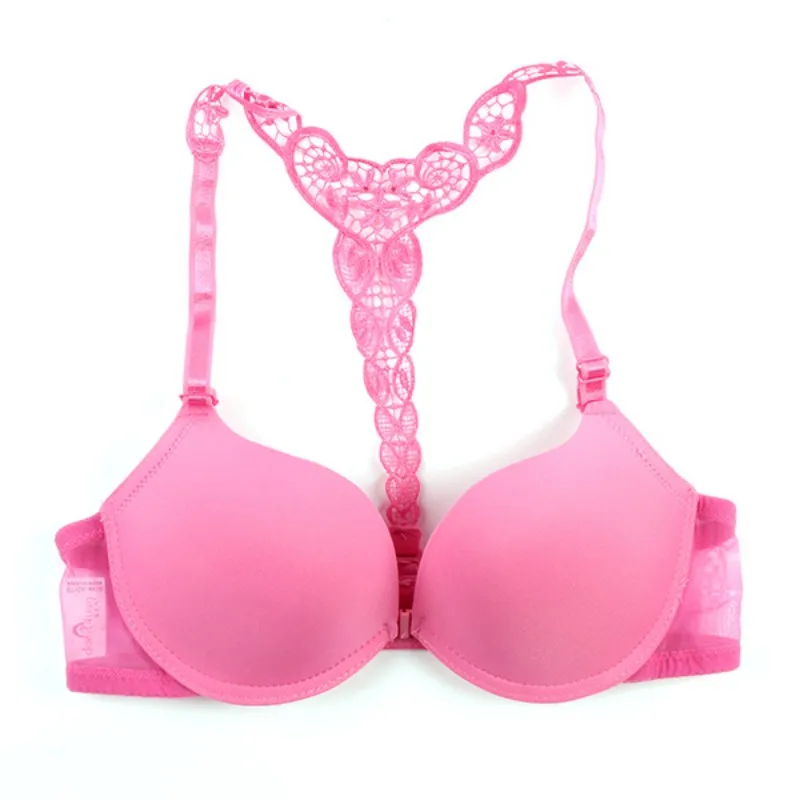 Sexy Front Closure Smooth Bras Charming Lace Racer Back Racerback Push Up Bras