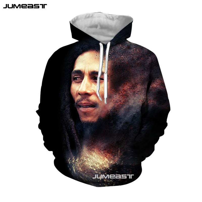 Мужские/женские толстовки с капюшоном Jumeast Bob Marley крутой Поющий певец курящий