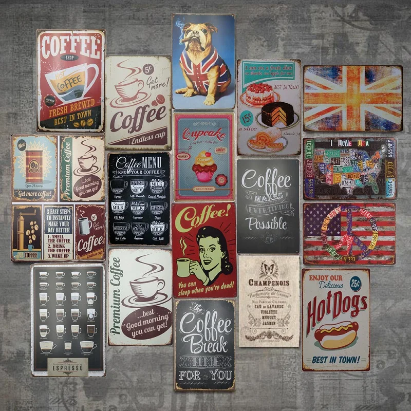 Placa Metal Lata Signo chic Bar Pub Café Arte Pared Puerta Eslogan Cartel Placa 82
