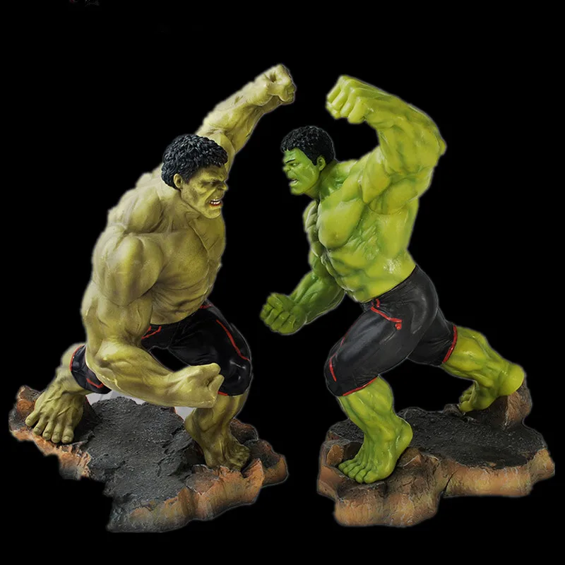 

2 Piece 23cm The Avengers Superheros Vinyl Green Hulk Action Figures Toy New Arrival Handle toy models toy dolls