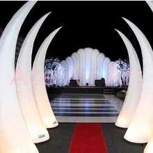 Свадебный светодиодный надувной светильник в форме слона для украшения мероприятий, надувной светодиодный светильник в форме конуса цвета слоновой кости