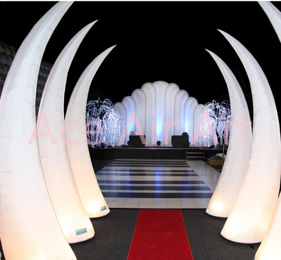 

Wedding LED elephant tusk Inflatable light for event decoration Inflatable LED ivory cone column entrance way for Spain
