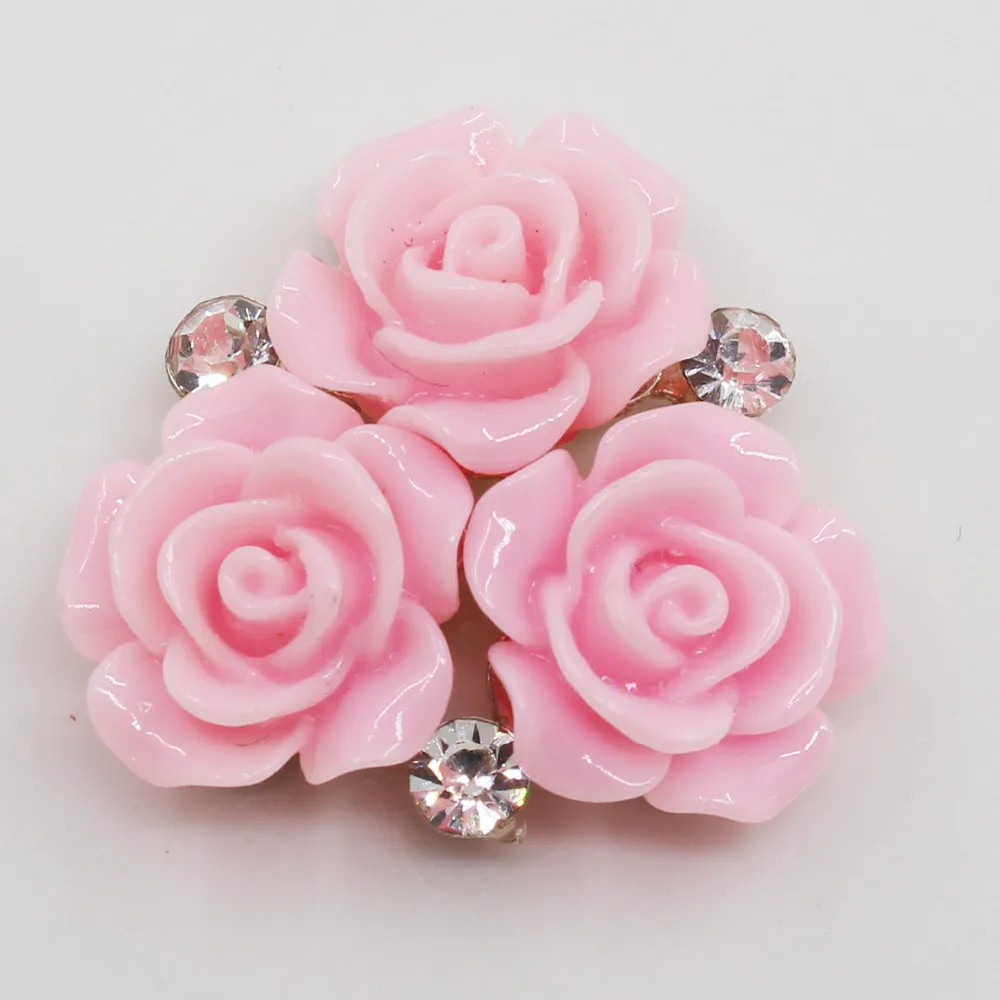 Мода, 5 шт., 28 мм, овальные розовые розы из смолы, пуговицы, Золотой Металл, свадебные цветы для невесты, украшения, аксессуары для волос, скрапбук