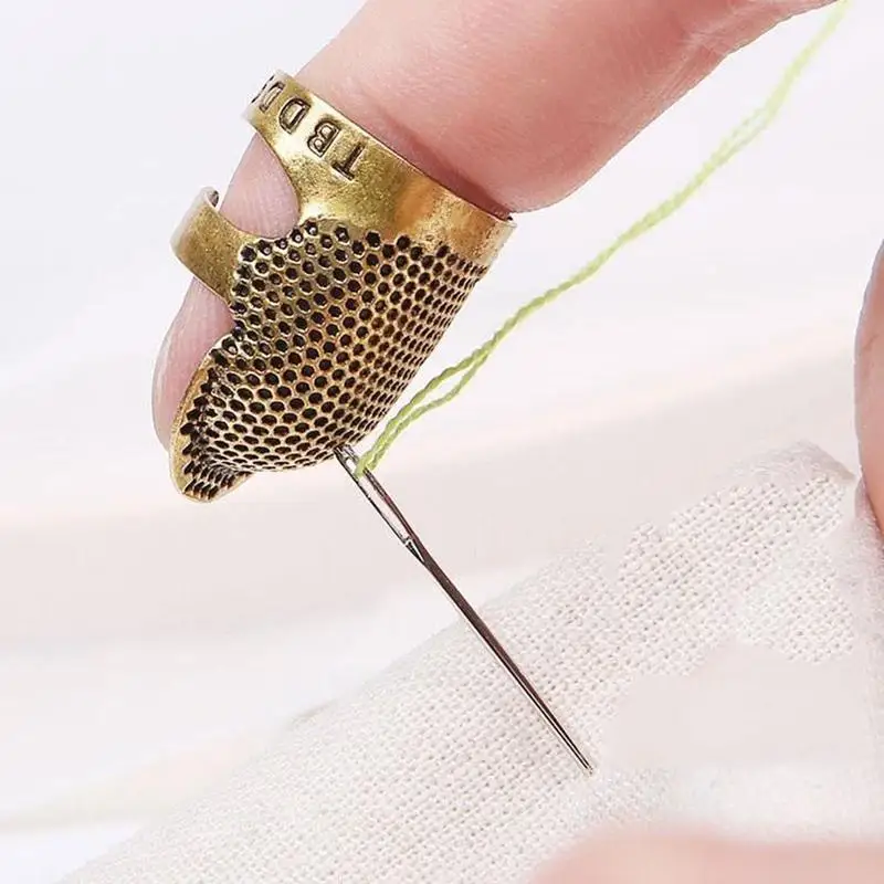 

Retro Handworking Sewing Thimble Finger Protector Needlework Metal Brass Sewing Thimble Sewing Tools Accessories Freeshiping