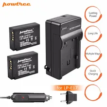 2Pcs 1500mAh LP-E17 LP E17 LPE17 battery+DC Charger+Car Charger For Canon EOS M3 750D 760D T6i T6s 8000D Kiss X8i Camera L pro vertical battery grip holder for canon eos 760d 750d t6s t6i ix8 as bg e18