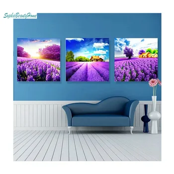 

Diy 5D Diamond Embroidered Purple Tulip Diamond Rhinestone Cross Stitch Diamond Mosaic Triple Plant Resin Decoration Home