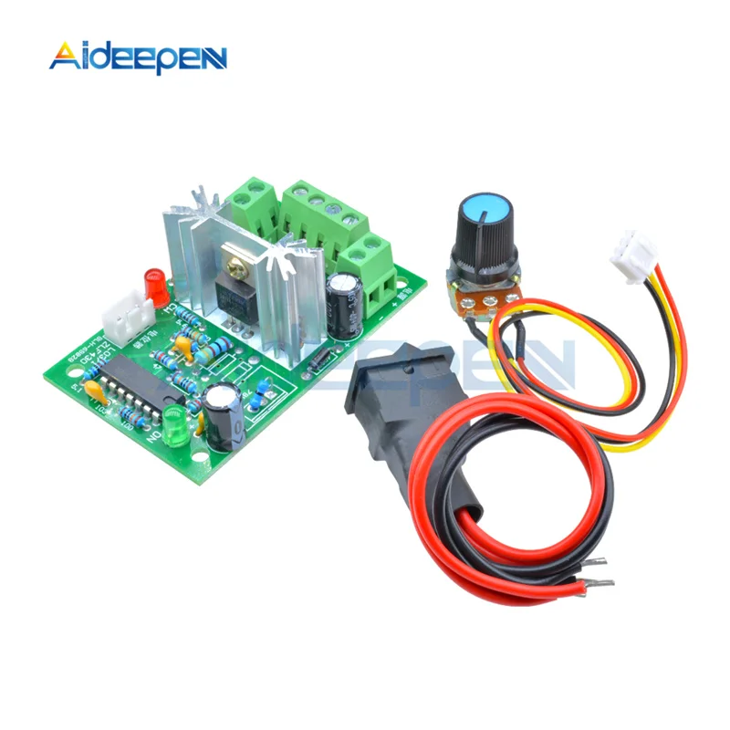 L0371 6-30V 80W 10A Reversible DC Motor Speed Controller Adjustable PWM Speed Regulator with Control Switch Potentiometer dc motor speed controller motor speed controller electric motor speed controller