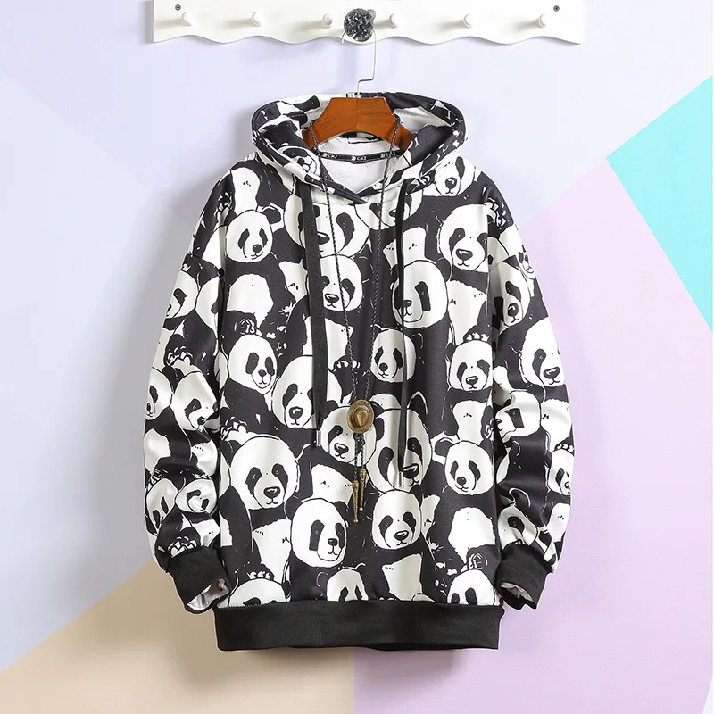 

2019 new autumn men's hooded pullover Korean version tide brand students loose long-sleeved hip-hop sports hip hop Thin Animal