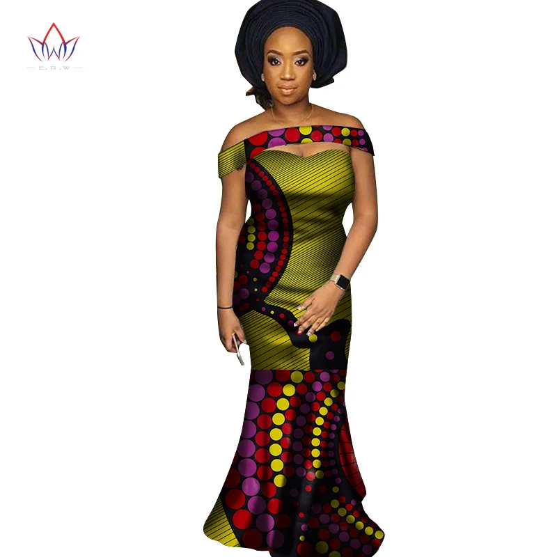 

Vintage Dress 2019 New Fashion Dashiki Sexy Elegant Dresses for Party Plus size Traditional African Clothes for Women WY2811
