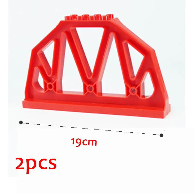 GOROCK Duplo игрушки поезд трек мост Строительные блоки Набор для детей творческие Кирпичи совместимы с Duploe 3774 DIY трек игрушки - Цвет: Bridge Girder 2pcs