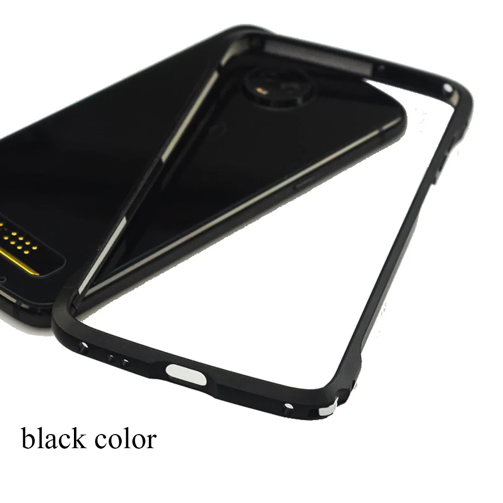 black Moto Z4/Z3/Z3 Play/z2 play/z2 силы бампер чехол для motorola моды класса люкс Алюминий металлический каркас чехол - Цвет: black